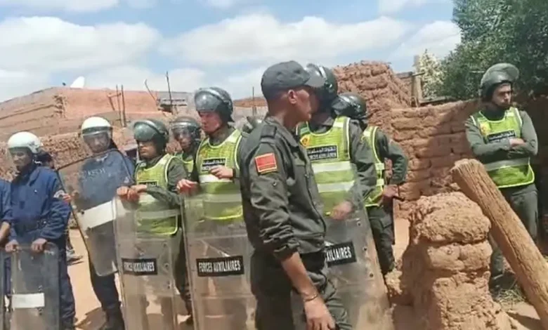 Marrakech .. Un atterraggio di sicurezza per attuare una decisione legale di svuotare le case nella rotonda